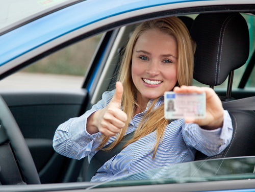 A young driver with a new license.